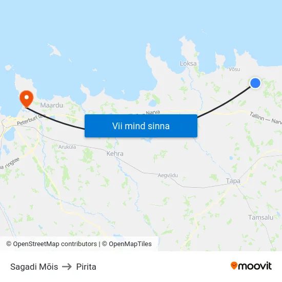 Sagadi Mõis to Pirita map
