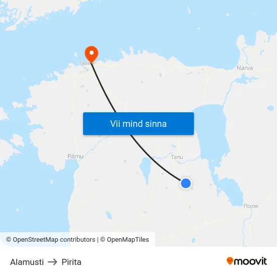 Alamusti to Pirita map