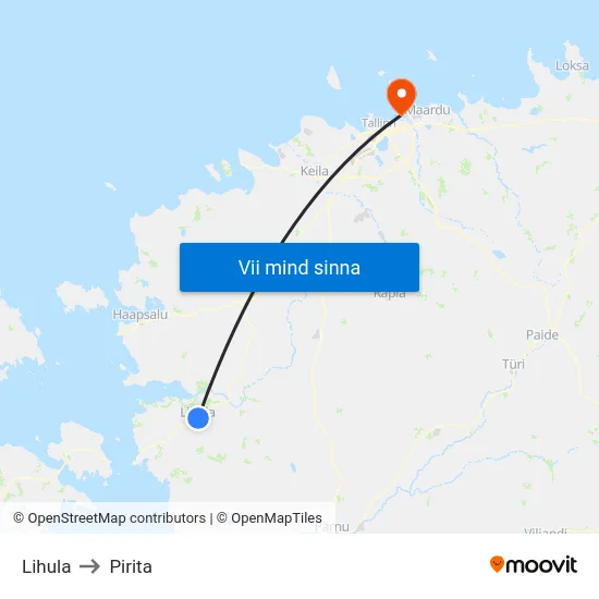 Lihula to Pirita map