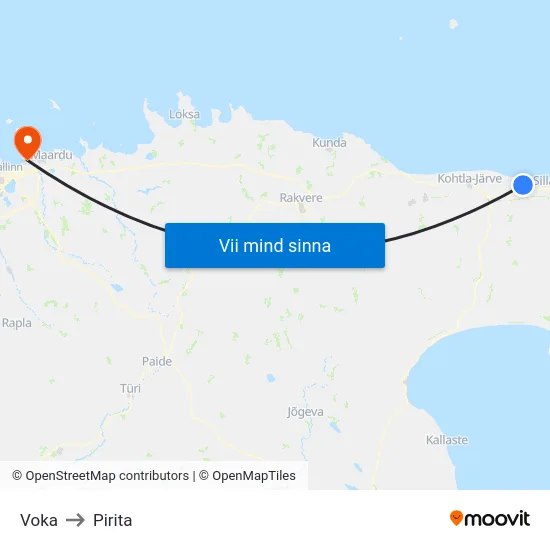 Voka to Pirita map