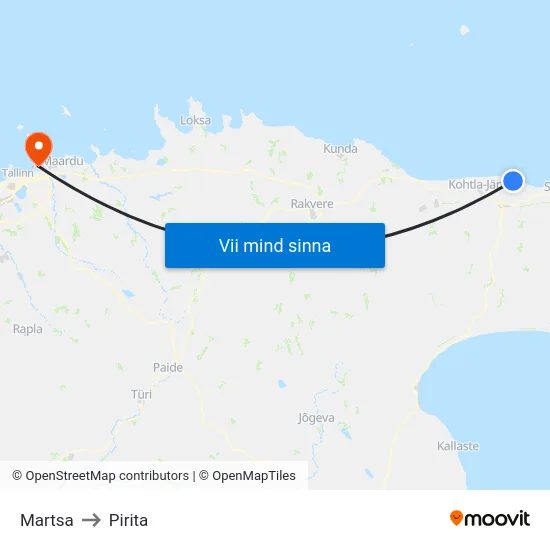 Martsa to Pirita map