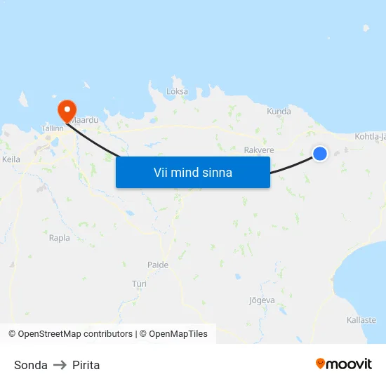 Sonda to Pirita map