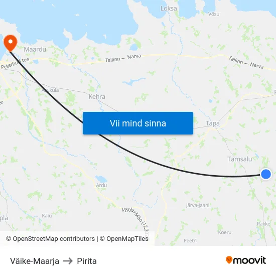 Väike-Maarja to Pirita map