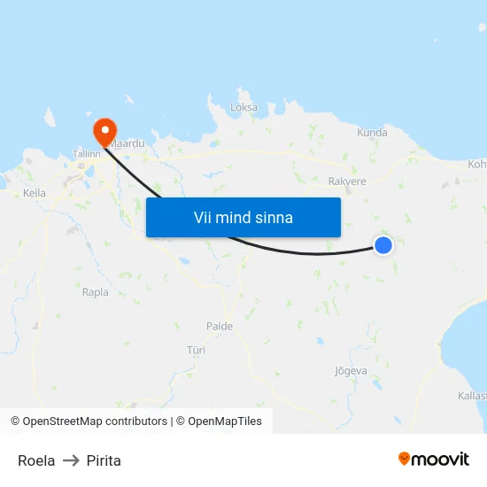 Roela to Pirita map
