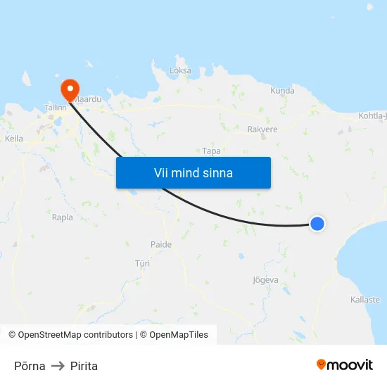 Põrna to Pirita map