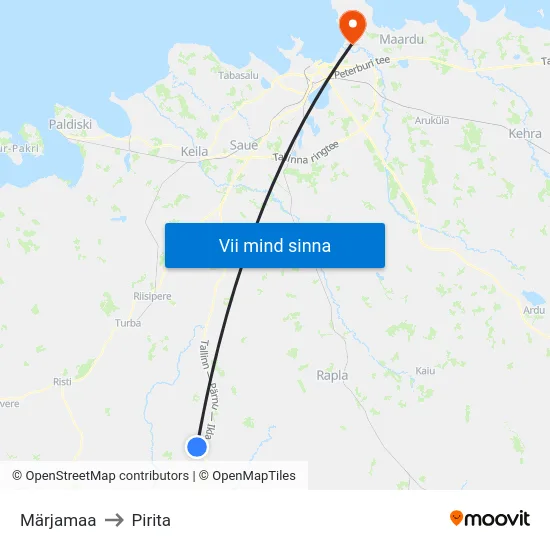 Märjamaa to Pirita map