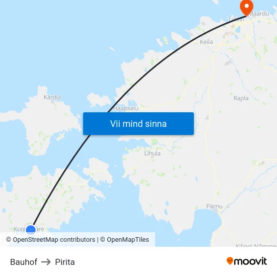 Bauhof to Pirita map