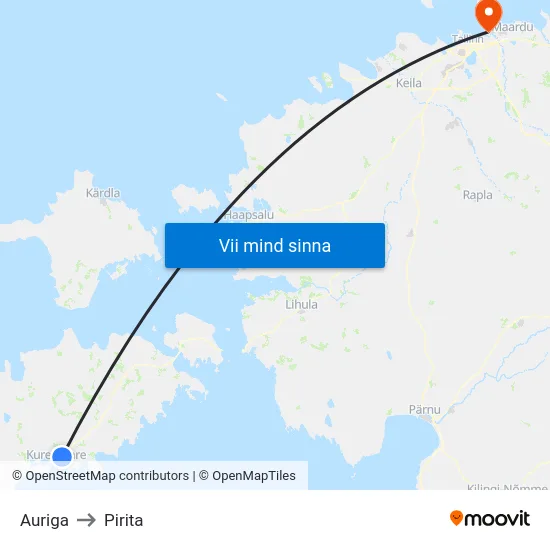Auriga to Pirita map