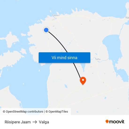 Riisipere Jaam to Valga map