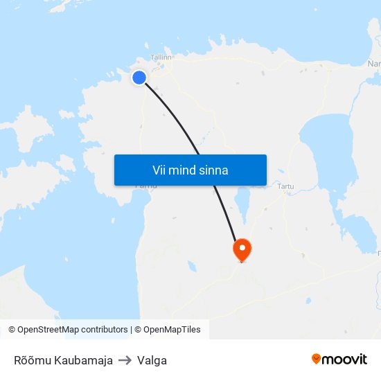 Rõõmu Kaubamaja to Valga map