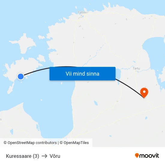 Kuressaare (3) to Võru map