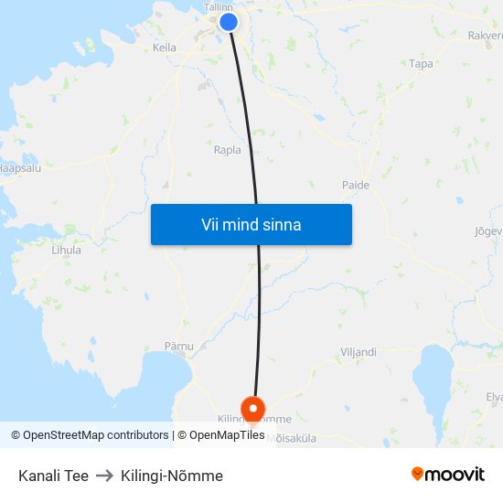 Kanali Tee to Kilingi-Nõmme map