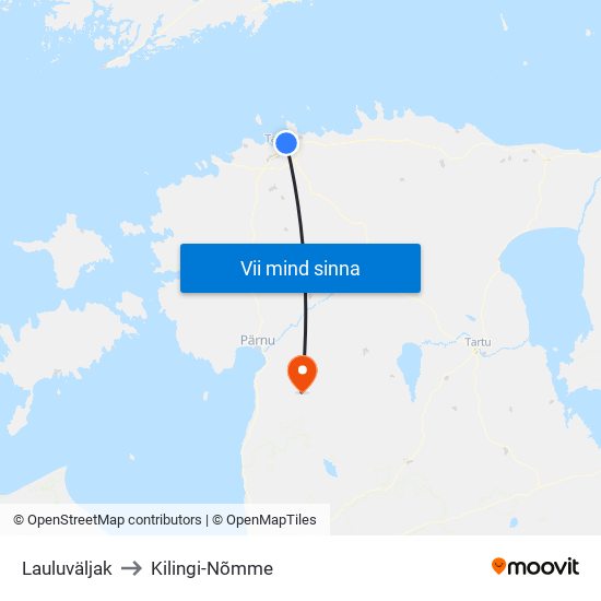 Lauluväljak to Kilingi-Nõmme map