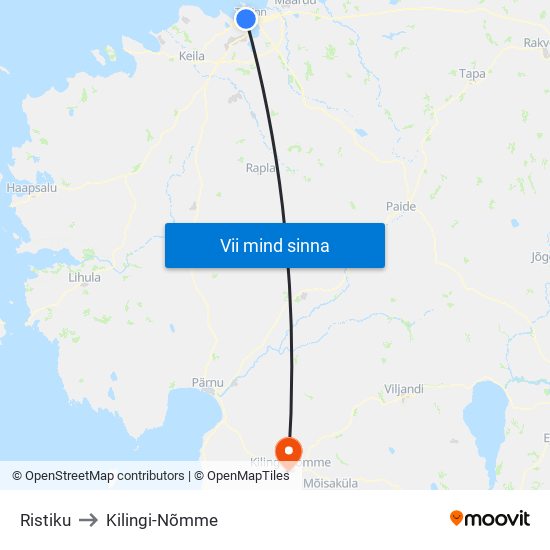 Ristiku to Kilingi-Nõmme map