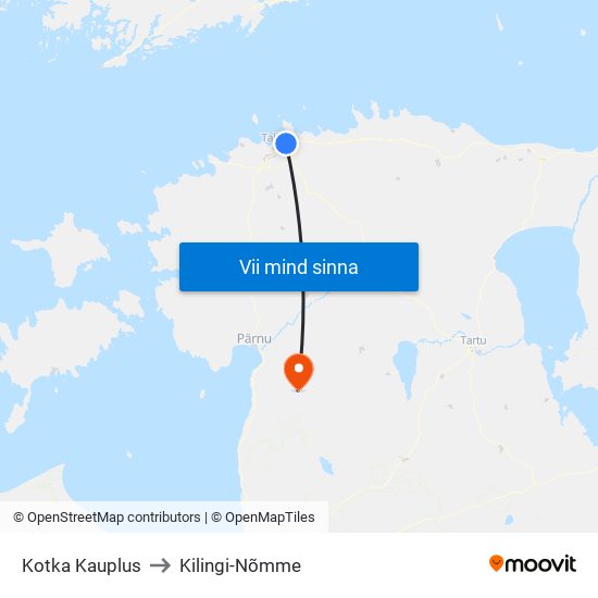 Kotka Kauplus to Kilingi-Nõmme map