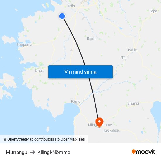 Murrangu to Kilingi-Nõmme map