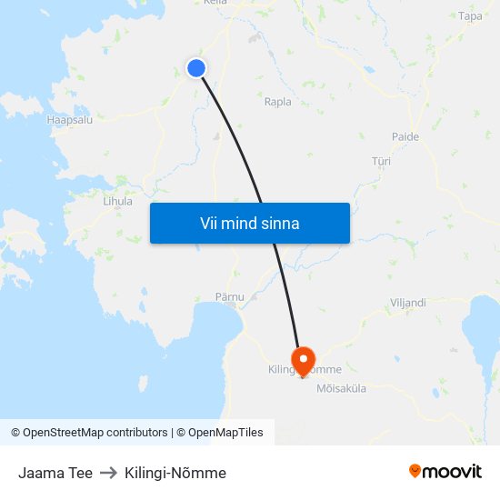 Jaama Tee to Kilingi-Nõmme map