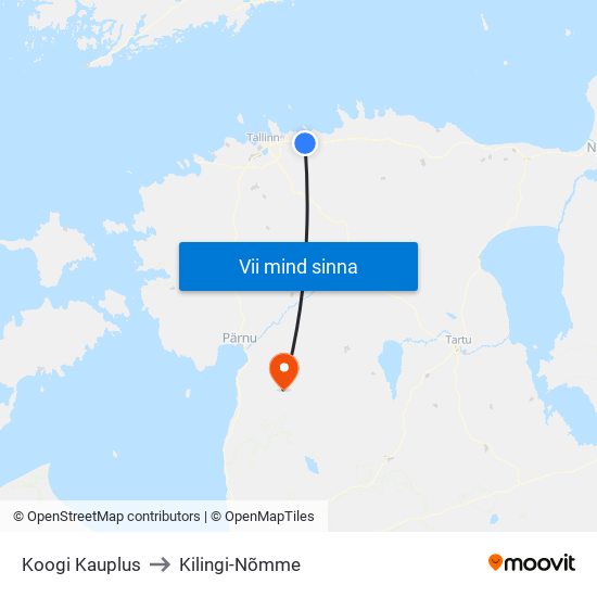 Koogi Kauplus to Kilingi-Nõmme map