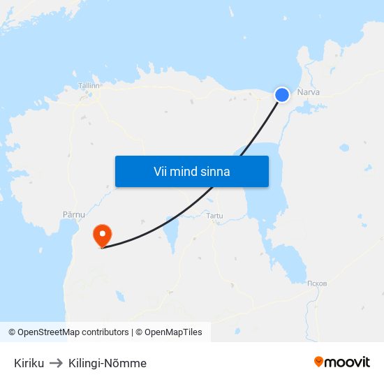 Kiriku to Kilingi-Nõmme map