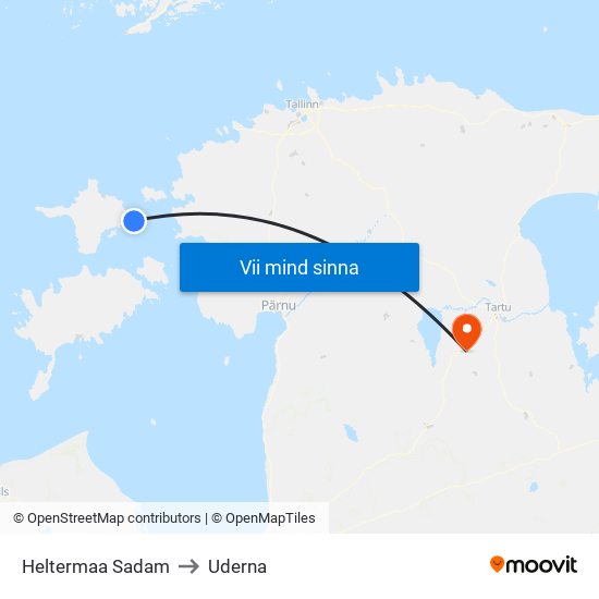 Heltermaa Sadam to Uderna map