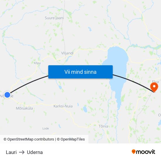 Lauri to Uderna map