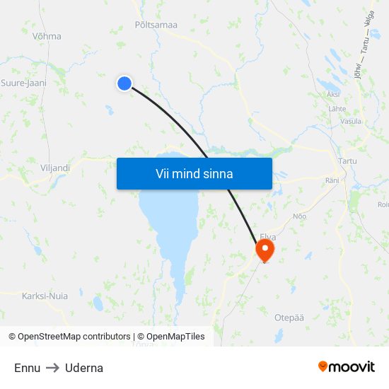 Ennu to Uderna map