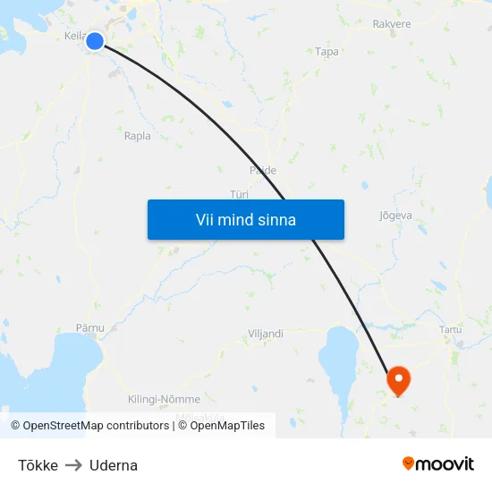Tõkke to Uderna map
