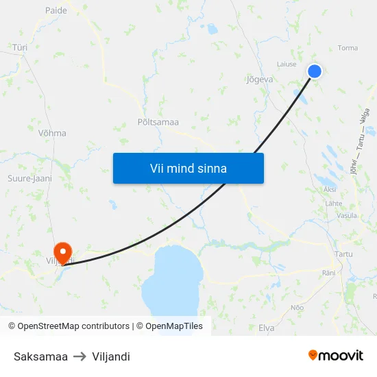 Saksamaa to Viljandi map