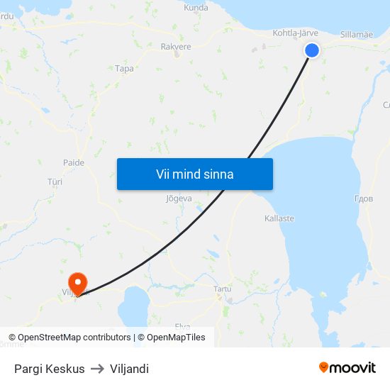 Pargi Keskus to Viljandi map