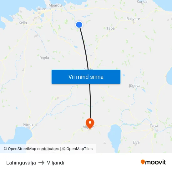 Lahinguvälja to Viljandi map