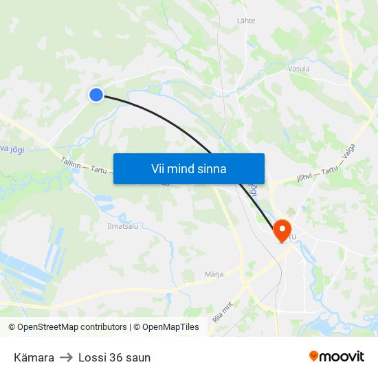 Kämara to Lossi 36 saun map