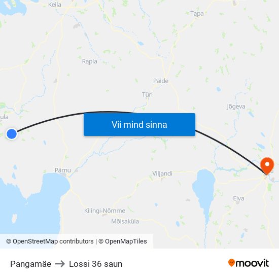 Pangamäe to Lossi 36 saun map