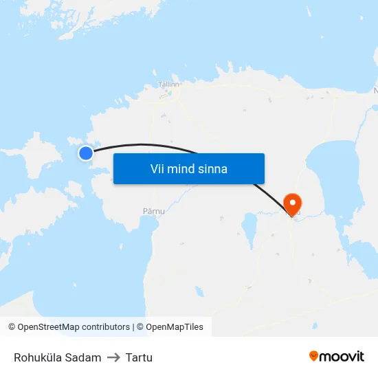 Rohuküla Sadam to Tartu map