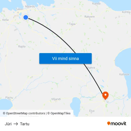 Jüri to Tartu map
