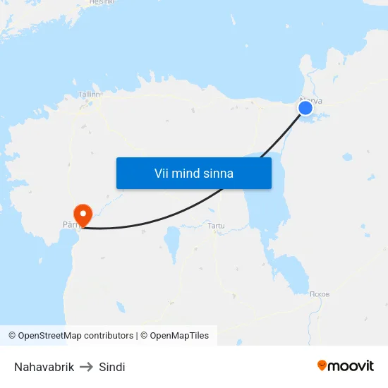 Nahavabrik to Sindi map