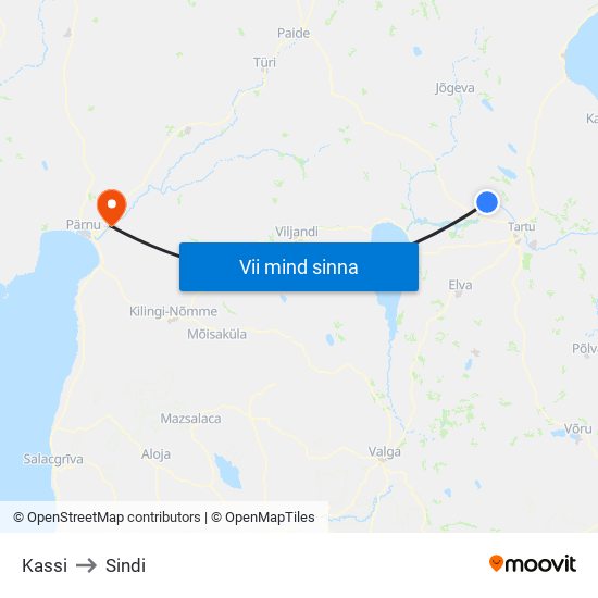 Kassi to Sindi map