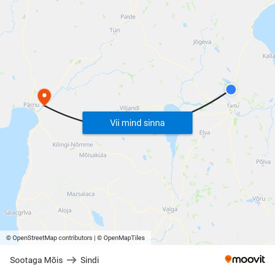 Sootaga Mõis to Sindi map