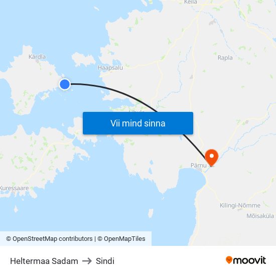 Heltermaa Sadam to Sindi map