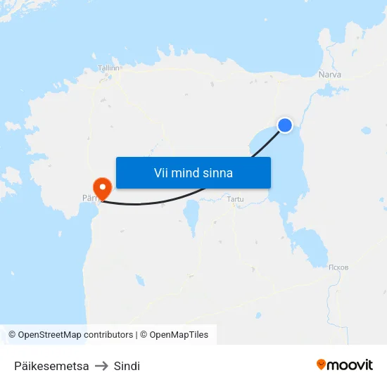 Päikesemetsa to Sindi map