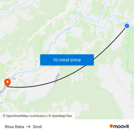 Riisa Raba to Sindi map