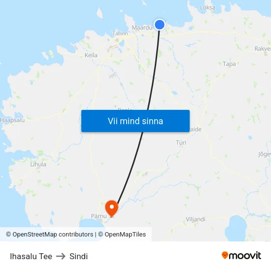 Ihasalu Tee to Sindi map