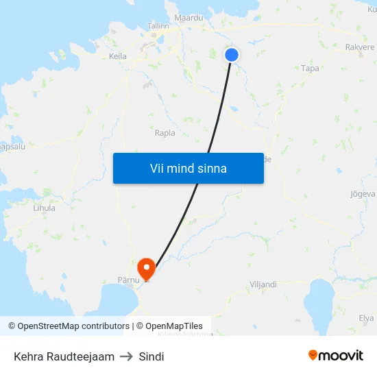 Kehra Raudteejaam to Sindi map