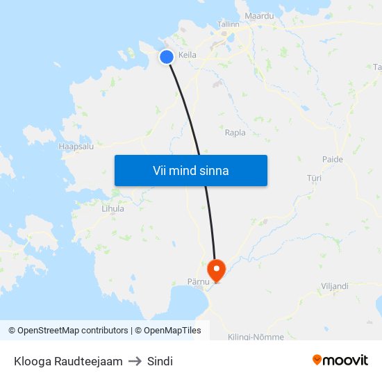 Klooga Raudteejaam to Sindi map