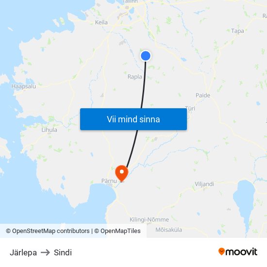 Järlepa to Sindi map