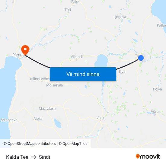 Kalda Tee to Sindi map