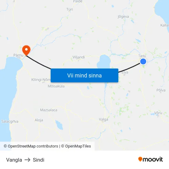 Vangla to Sindi map