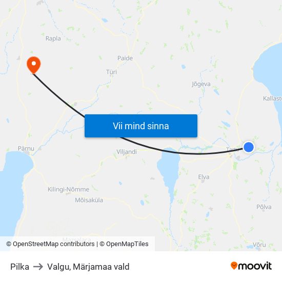 Pilka to Valgu, Märjamaa vald map