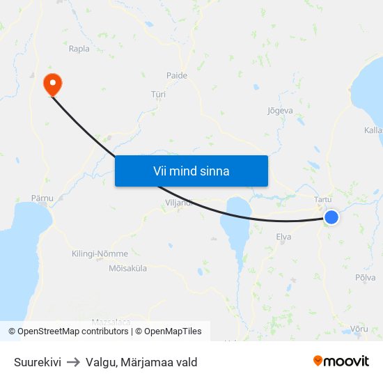 Suurekivi to Valgu, Märjamaa vald map