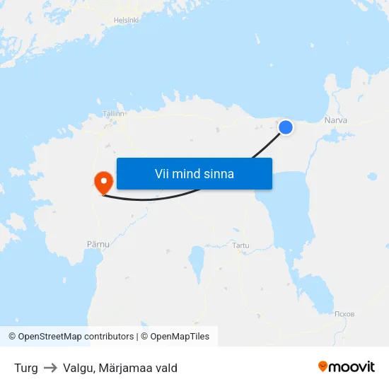 Turg to Valgu, Märjamaa vald map