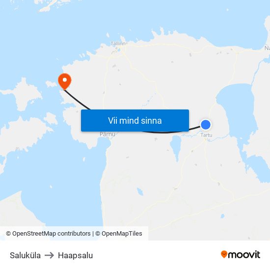 Saluküla to Haapsalu map